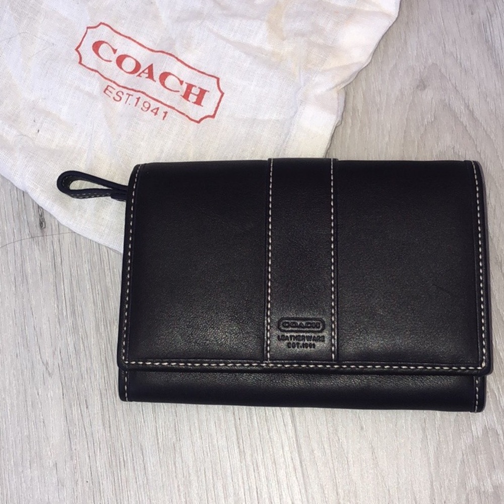 NWOT COACH Vintage Genuine Leatherware Medium Wallet Billfold, Chocolate Brown